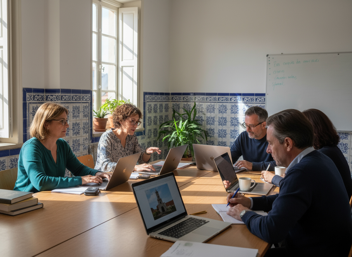 Ilustração de formação online